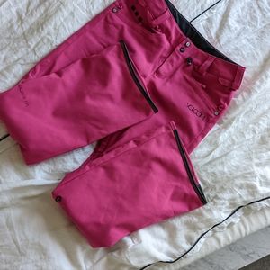 Hot Pink Volcom Slim Snow Pants/Ski Pants (Size Small)